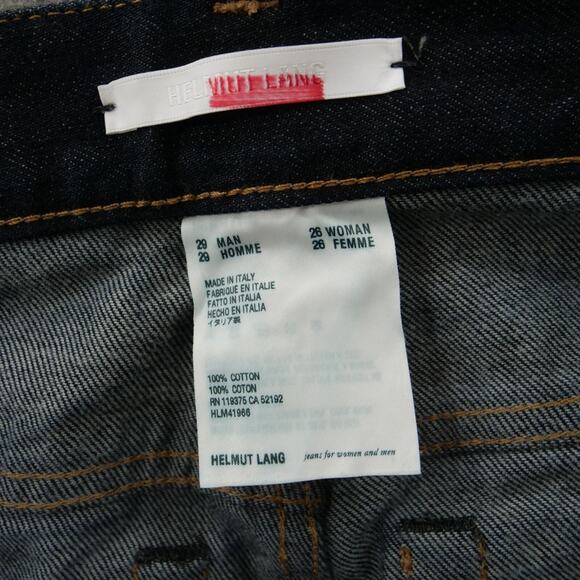 Helmut Lang X Josephine Meckseper Jeans Womens 26 Blue Slim Straight Dark Wash - Picture 5 of 13